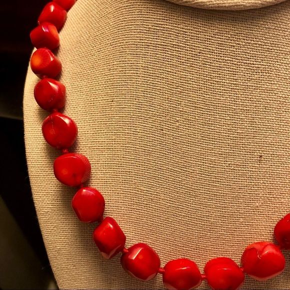 Sterling Silver Hand Knotted Coral Necklace - Picture 6 of 8